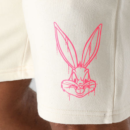 Looney Tunes - Corto Jogging Angry Bugs Bunny Beige Rosa Fluorescente