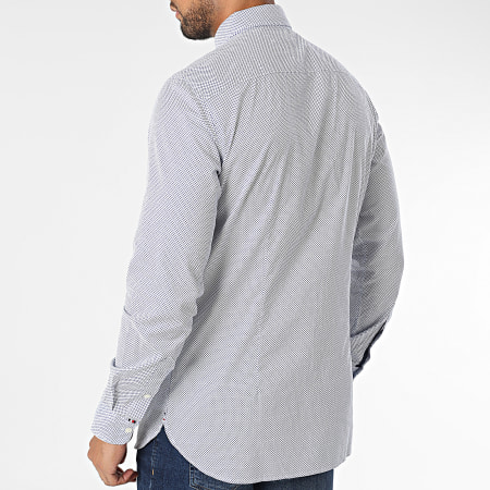 Tommy Hilfiger - Camicia Natural Soft Flex a maniche lunghe 2913 Bianco Blu Reale