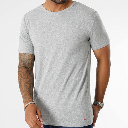 Tommy Hilfiger - Lote de 3 camisetas Premium Essentials 3138 Blanco Negro Gris Heather