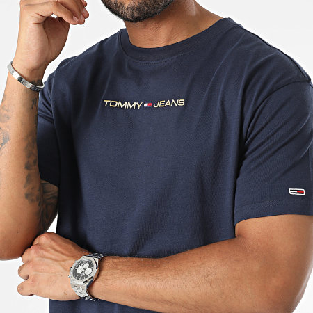 Tommy Jeans - Tee Shirt Classic Gold Linear 7728 Bleu Marine
