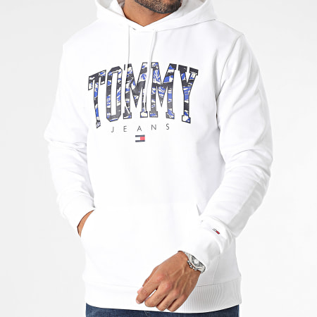 Tommy Jeans - Felpa con cappuccio Camo new Varsity 7810 Bianco
