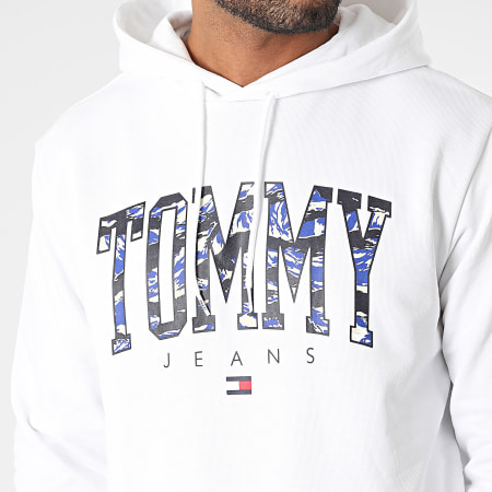 Tommy Jeans - Felpa con cappuccio Camo new Varsity 7810 Bianco