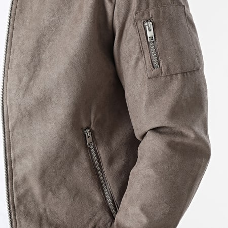 Jack And Jones - Giacca bomber Rocky in finto camoscio Beige Taupe