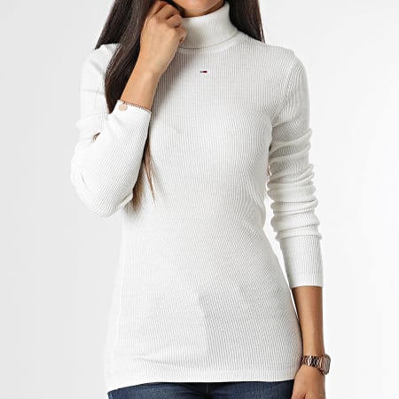 Tommy Jeans Pull Col Roulé Femme Essential Turtleneck 6537 Beige
