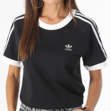 Adidas Originals - Maglietta a 3 strisce IK4051 Nero