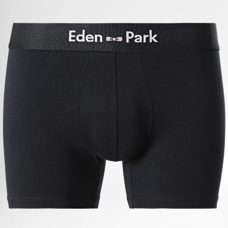 Pack de 2 boxers bleu et blanc uni ceinture contrastante – Eden Park