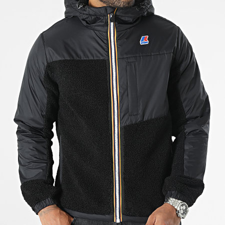 K-Way - Veste Zipp?�e Capuche Le Vrai 3.0 Neige Orsetto K21211W Noir - LaBoutiqueOfficielle.com