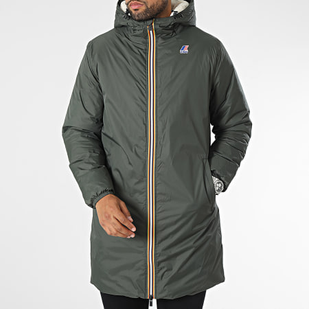 K-Way Le Vrai 3.0 Eiffel Orsetto - Manteau Imperméable Homme Longueur Parka Vert XL