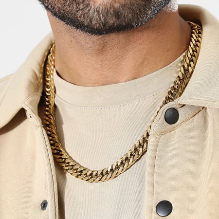 LBO - Collar de malla rizada de oro de 10 mm