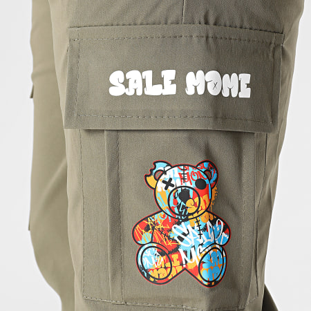 Sale Môme Paris - Pantaloni Cargo Graffiti Teddy verde Khaki