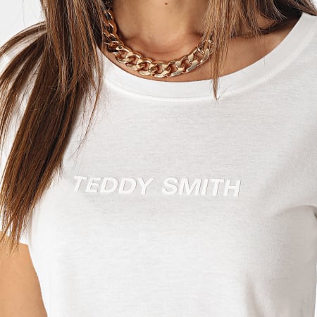 Teddy Smith - Tee Shirt Femme Middle Blanc