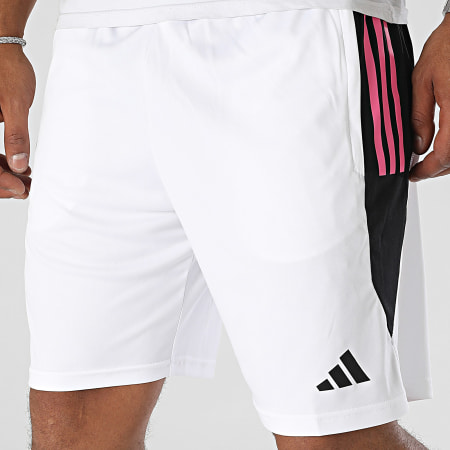 Adidas Performance - Juventus HZ5048 Blanco Negro Rosa Rayas Jogging Shorts