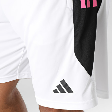 Adidas Performance - Juventus HZ5048 Blanco Negro Rosa Rayas Jogging Shorts
