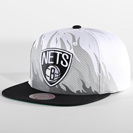Mitchell and Ness - Casquette Snapback Hot Fire Brooklyn Nets Blanc