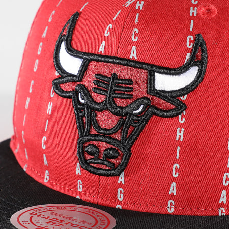 Mitchell and Ness - Cappello gessato City Snapback Chicago Bulls Rosso