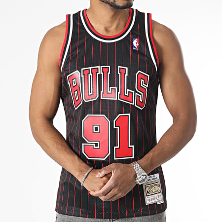 Mitchell and Ness - Maillot De Basketball Chicago Bulls Noir Rouge