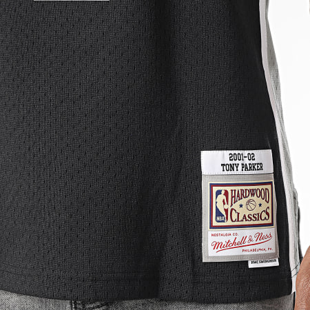Mitchell and Ness - Camiseta de baloncesto San Antonio Spurs Negro Gris