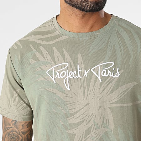 Project X Paris - Tee Shirt 2310071 Vert Kaki Floral