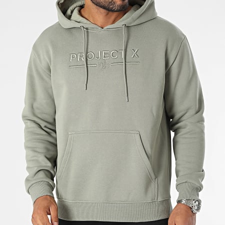 Project X Paris Felpa Con Cappuccio Donna In Velluto, Taglio Corto, Tasca A Marsupio E Ricamo Contrasto, 80% Cotone 20% Poliestere