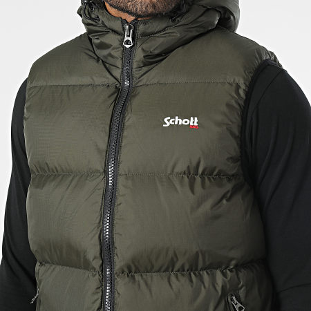 Schott NYC - Idaho 2 Abrigo sin mangas con capucha Verde caqui