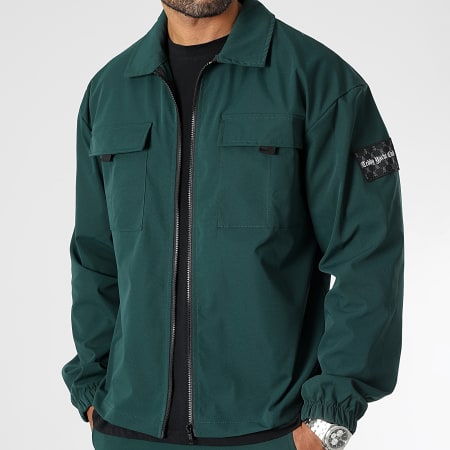 Teddy Yacht Club - Conjunto de chaqueta con cremallera y pantalón cargo 0048 0043 Verde