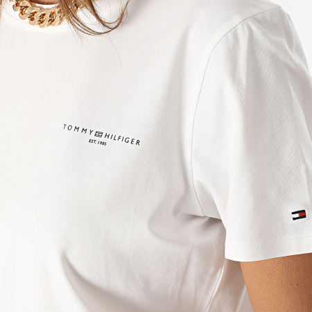 Tommy Hilfiger - Tee Shirt Femme Mini Corp 1985 7877 Blanc