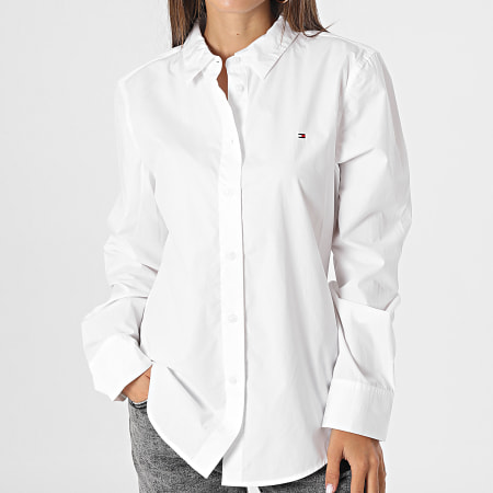 Tommy Hilfiger - Chemise Manches Longues Femme Organic Co 9673 Blanc
