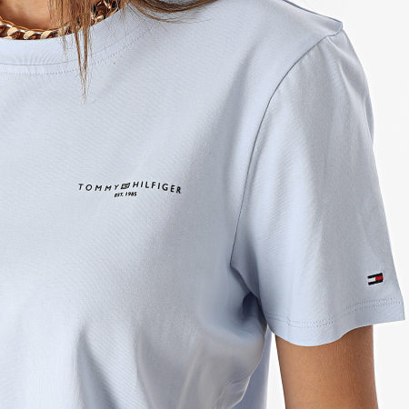 Tommy Hilfiger - Tee Shirt Femme Mini Corp 1985 7877 Bleu Clair