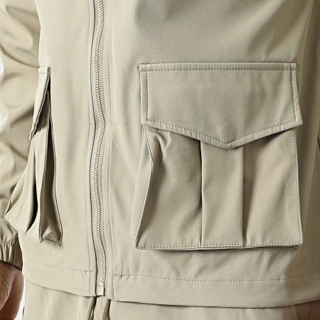 Classic Series - Set giacca con zip e pantaloni cargo beige