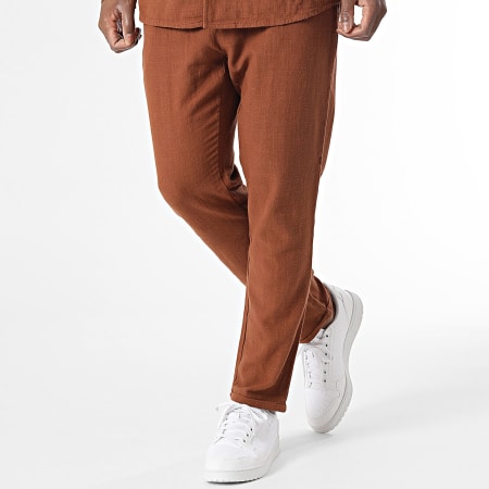 Frilivin - Set camicia e pantaloni marroni a maniche lunghe