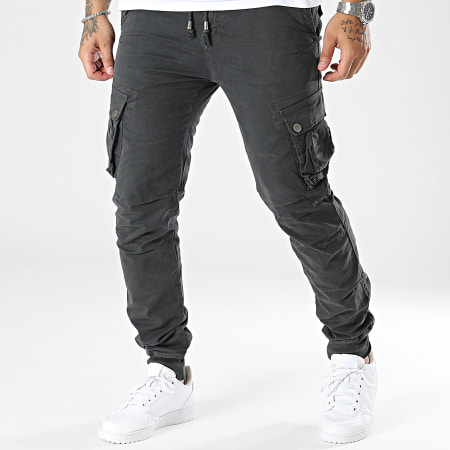 Kymaxx - Pantalon Cargo Gris