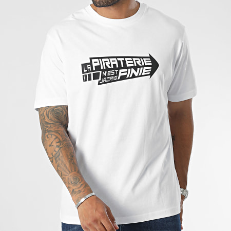 La Piraterie - Camiseta Oversize Large Arrow Blanco Negro