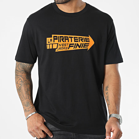 La Piraterie - Tee Shirt Oversize Large Arrow Nero Arancione