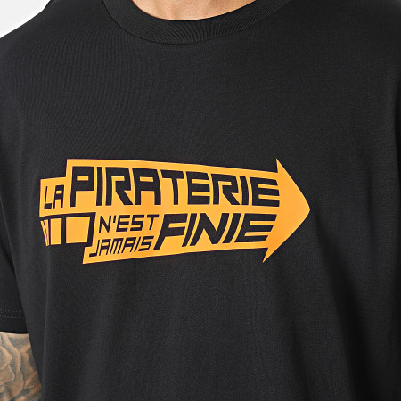 La Piraterie - Camiseta Oversize Large Arrow Negro Naranja