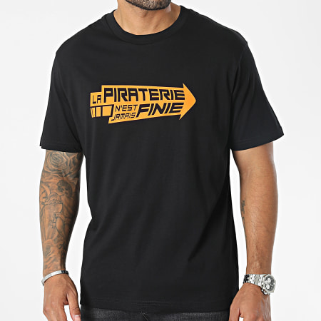 La Piraterie - Camiseta Oversize Large Arrow Negro Naranja
