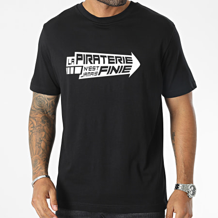 La Piraterie - Camiseta Oversize Large Arrow Negro Blanco