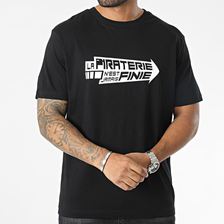 La Piraterie - Camiseta Oversize Large Arrow Negro Blanco