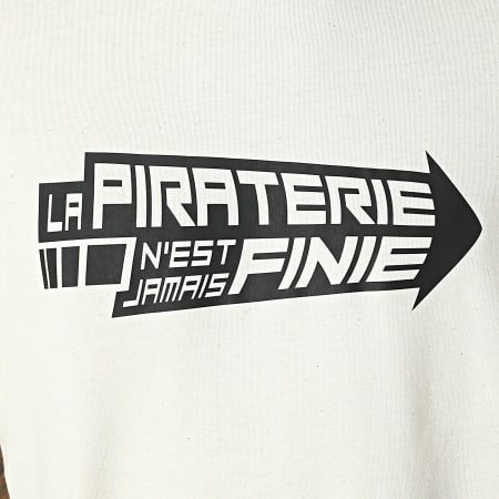 La Piraterie - Camiseta Oversize Large Arrow Beige Negro