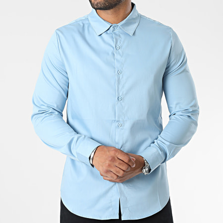 Frilivin - Camisas de manga larga azul cielo