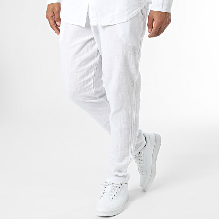 Frilivin - Conjunto de camisa blanca de manga larga y pantalón