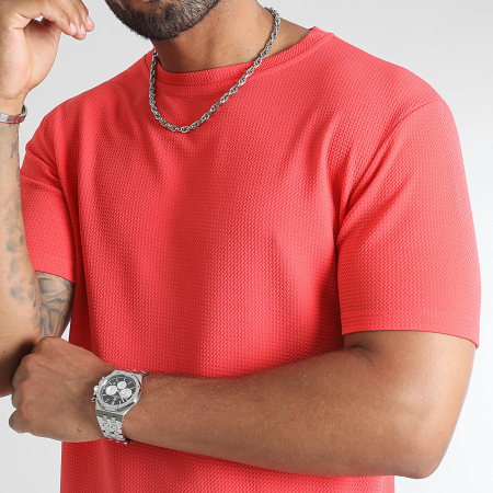 LBO - Tee Shirt Texturé Waffle 0410 Corail