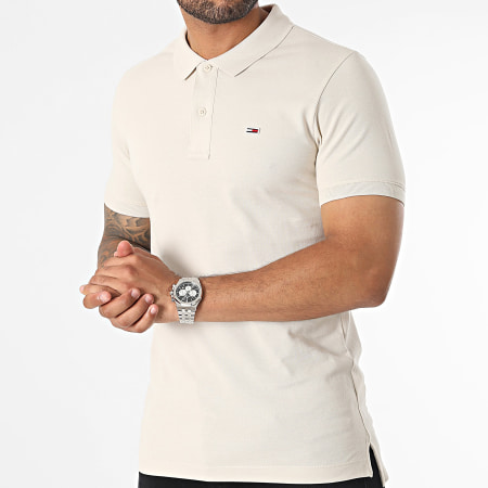 Tommy Jeans - Polo Manches Courtes Slim Placket 5940 Beige