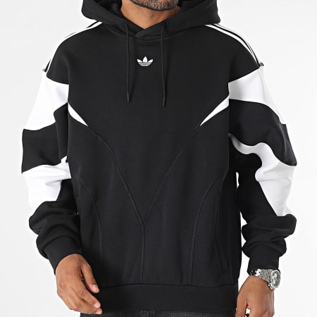 Felpa adidas hotsell nera righe bianche
