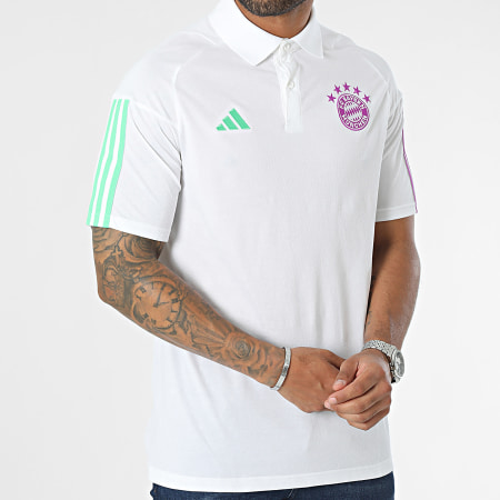 Adidas Sportswear - Polo Manches Courtes A Bandes FC Bayern Munich IB1565 Blanc