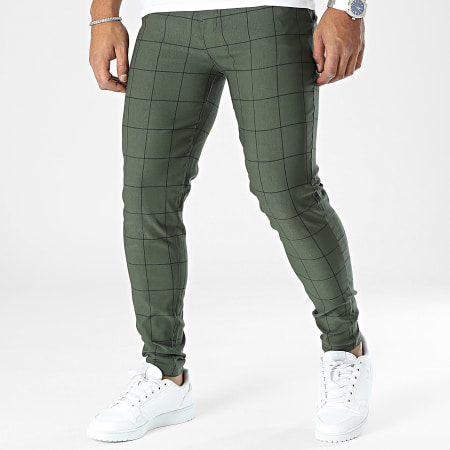 Frilivin Pantalones de cuadros verdes Ryses