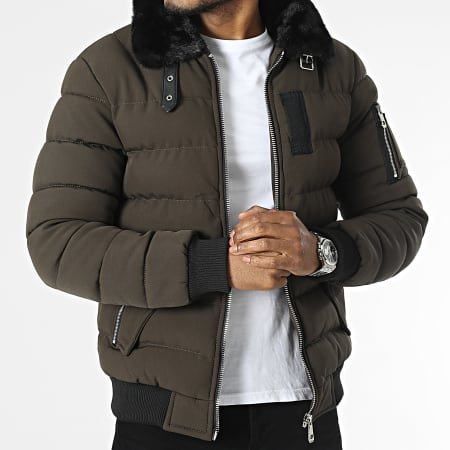 Kymaxx Doudoune Col Fourrure Marron LaBoutiqueOfficielle
