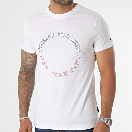 Tommy Hilfiger - Tee Shirt Slim Monotype Roundle Blanc