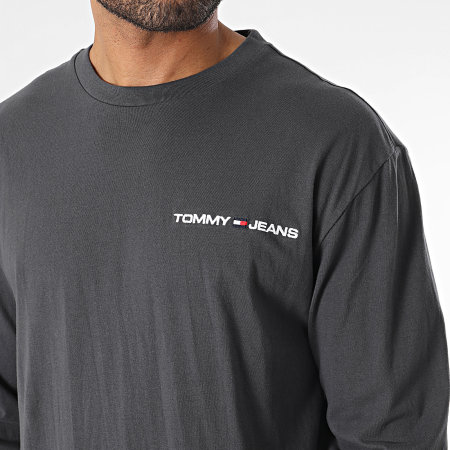 Tommy Jeans - Tee Shirt Manches Longues Classic Linear 6879 Gris Anthracite