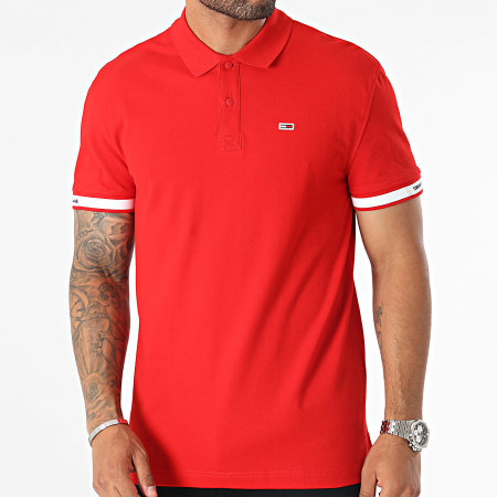 Tommy Jeans - Polo Manches Courtes Classic Linear 7282 Rouge