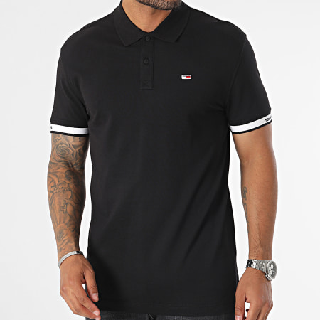 Tommy Jeans - Polo Manches Courtes Classic Linear 7282 Noir